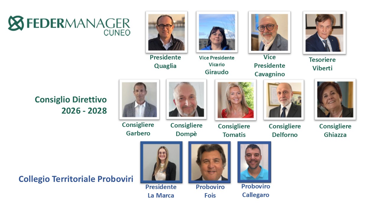 Consiglio Direttivo Federmanager Cuneo e Collegio Territoriale dei Proboviri
